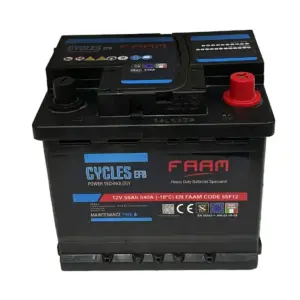Batteria auto 55ah 540a efb faam cycles per sistemi start & stop - made in italy
