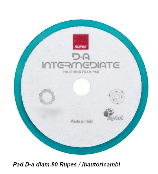 Pad lucidatura (colore verde acqua) diametro 80mm per lucidatrice dual action bigfoot di ibautoricambi