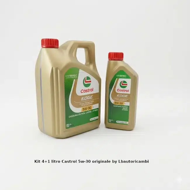 Kit professionale 5 litri (4l+1l) olio castrol edge 5w-30 ll originale per tagliando bmw, audi e vw, fornito da lb autoricamb