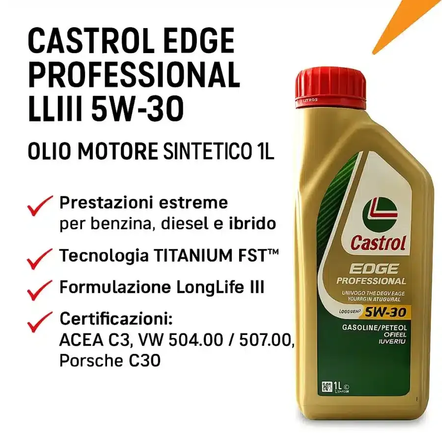 Olio motore castrol edge professional lliii 5w-30 1 litro