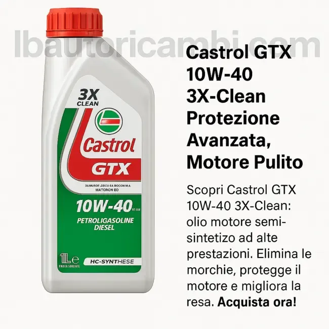 Castrol gtx 10w40 3x clean originale lb autoricambi
